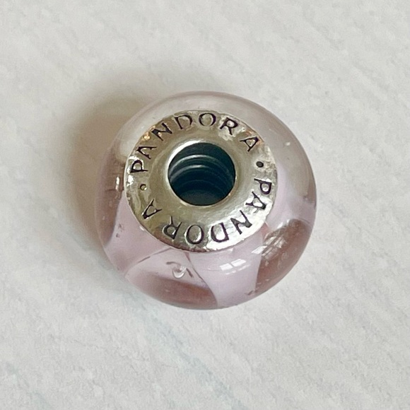 Pandora Retired Pink Looking Glass Murano Charm - Picture 6 of 7